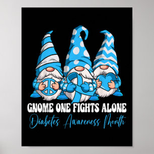 Gnome One vecht alleen tegen Diabetes Awareness Mo Poster