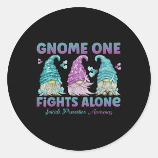 Gnome One vecht alleen tegen zelfmoordpreventie Ronde Sticker