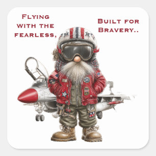 Gnome Onverschrokken Vlucht Hulde  Vierkante Sticker