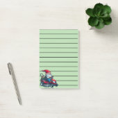 Gnome op rijdende grasmaaier met bloemenmand post-it® notes (Kantoor)