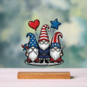 Gnome Patriotique Gravure Vintage Design Vectoriel (Neutre)