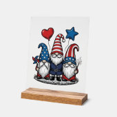 Gnome Patriotique Gravure Vintage Design Vectoriel (Angle)