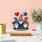 Gnome Patriotique Gravure Vintage Design Vectoriel (Mariage)