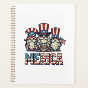 Gnome Patriotique Merica Design Vector Vintage_1