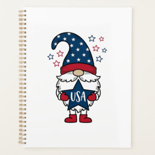 Gnome Patriotique USA Étoile Vectorielle Conceptio