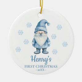 Gnome Personalized Baby's First Christmas Keramisch Ornament