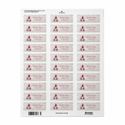Gnome Pine Tree Branches Stars Glittery Bokeh Etiket (Full Sheet)