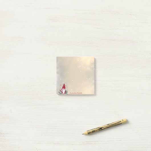 Gnome Pine Tree Branches Stars Holiday Post-it® Notes (Op bureau)