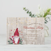 Gnome Pine Tree Branches Wood Kerstparty Kaart (Staand voorkant)