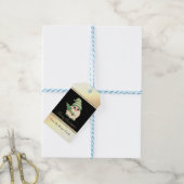 Gnome Pine Tree, Gold Black - op maat gemaakt Cadeaulabel (Met Touw)
