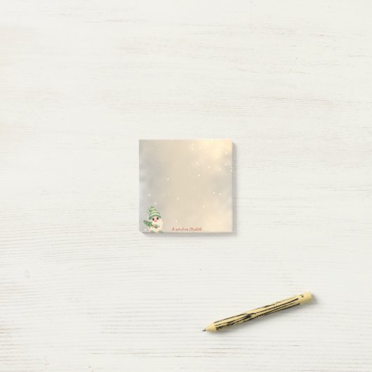 Gnome Pine Tree Gold-feestdag Post-it® Notes (Op bureau)
