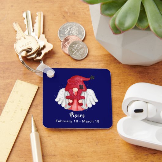 Gnome Pisces Astrologie Teken Engel Sleutelhanger (Bureau)
