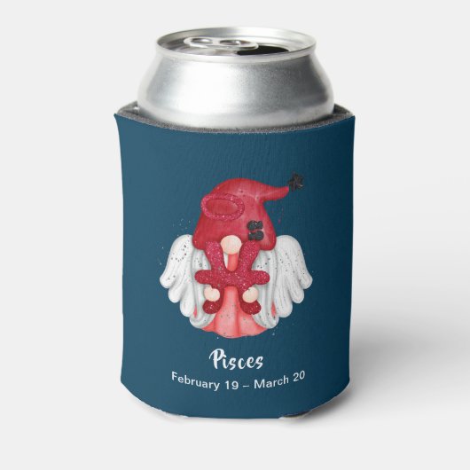 Gnome Pisces Astrology Sign Angel Blikjeskoeler (Blikje Achterkant)