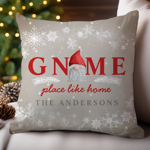 Gnome Place Like Home Gepersonaliseerde familie Kussen