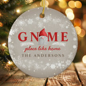 Gnome Place Like Home Kerstmis Keramisch Ornament