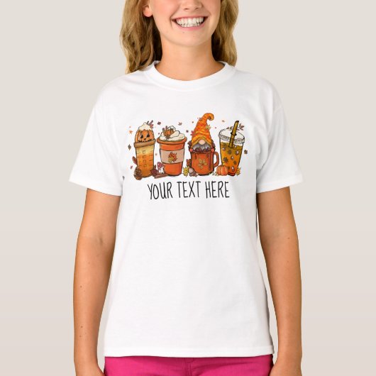 Gnome Pompoen Herfst T-shirt Retro Design Hallowee (Voorkant)