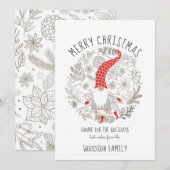 Gnome pour les vacances Elf Noël Carte plate (Devant / Derrière)