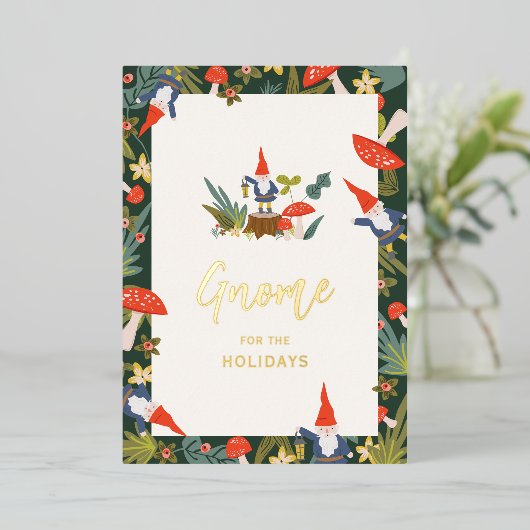 Gnome pour les vacances en or (Debout devant)