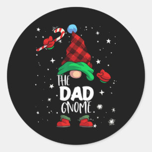 Gnome Red Buffalo Pset Matching Family Kerstmis Ronde Sticker