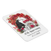 Gnome Red Floral Arch 40th Wedding Jubileum Magneet (Rechterzijde)