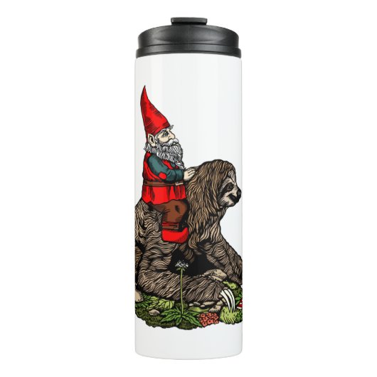 Gnome Riding a Sloth Thermosbeker (Voorkant)