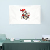Gnome Riding Engels Bulldog Kerstmis Kerstmis Jong Spandoek (Beurs)
