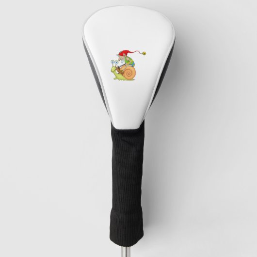 Gnome Rijden een slak Graphic Golfheadcover (Voorkant)