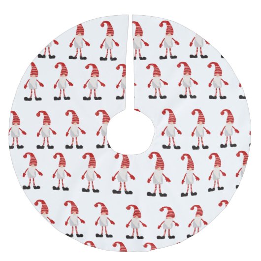 Gnome rood wit grijs cartoon kerstpatroon kerstboom rok (Voorkant)