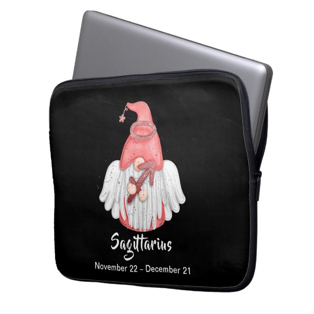 Gnome Sagittarius Astrology Sign Angel Laptop Sleeve (Voorkant Links)