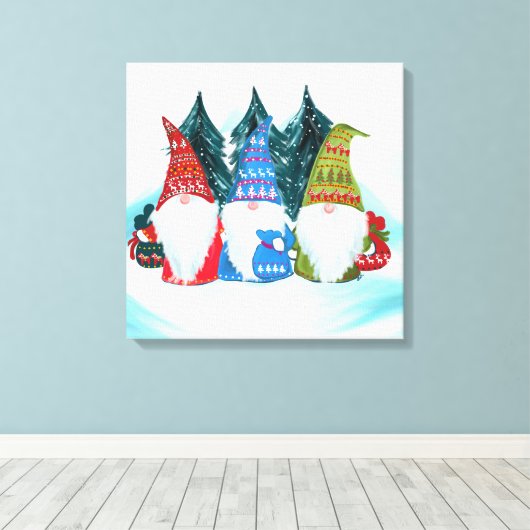 Gnome Santa Canvas Afdruk (Insitu (Houten vloer))