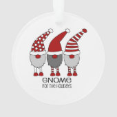 Gnome Scandinavian Round Kerstornament Ornament (achterkant)