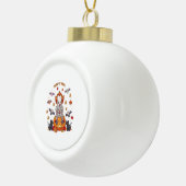 Gnome Schattigee pompoen Halloween Keramische Bal Ornament (Rechts)