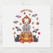 Gnome Schattigee pompoen Halloween Sparkling Wijnetiket (Enkel label)