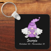 Gnome Schorpioen Astrologie Sterrenbeeld Engel Sleutelhanger (Voorkant)