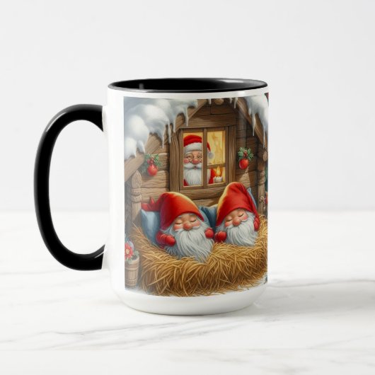 Gnome Sent Dormir Café de Noël Mug (Gauche)
