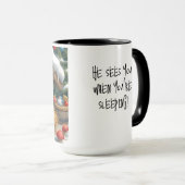 Gnome Sent Dormir Café de Noël Mug (Devant droit)