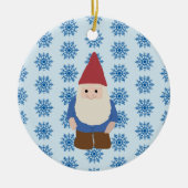 Gnome Snowflake Illustratie Art Keramische siervoo Keramisch Ornament (Voorkant)