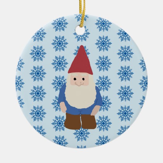 Gnome Snowflake Illustratie Art Keramische siervoo Keramisch Ornament (Voorkant)