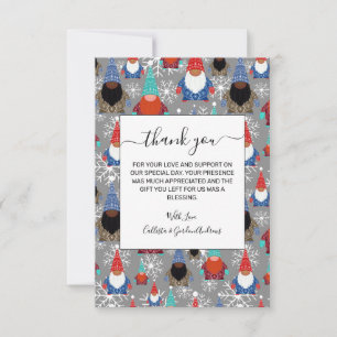 Gnome Snowflake Illustraties kerstpatroon Bedankkaart