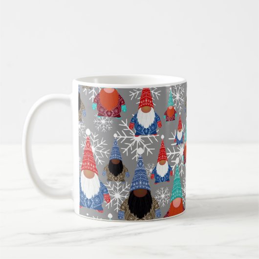 Gnome Snowflake Illustraties kerstpatroon Koffiemok (Links)