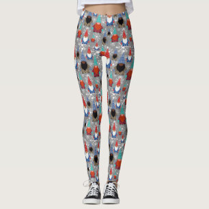 Gnome Snowflake Illustraties kerstpatroon Leggings