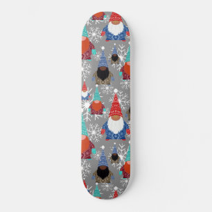 Gnome Snowflake Illustraties kerstpatroon Skateboard