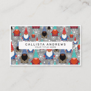 Gnome Snowflake Illustraties kerstpatroon Visitekaartje