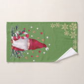 Gnome, Snowflakes, Vacances Vertes (Serviette à main)