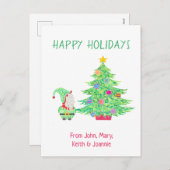 Gnome sous la carte d'arbre de Noël (Devant / Derrière)