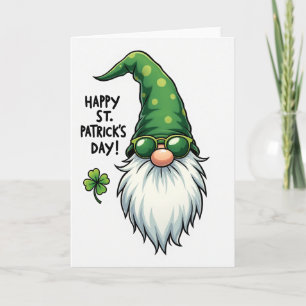 Gnome St. Patrick's Day-kerstkaart Kaart
