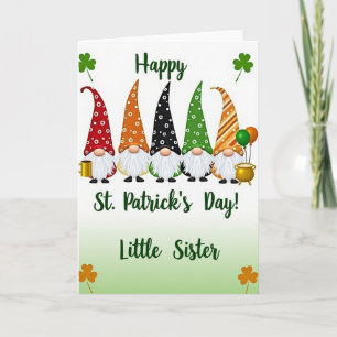 Gnome St. Patrick's Day Kleine Zus Kaart