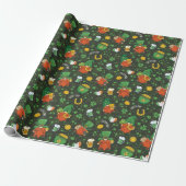 Gnome St. Patrick's Day Wrapping Paper Cadeaupapier (Uitgerold)