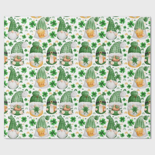 Gnome St. Patrick's Day Wrapping Paper Cadeaupapier (Vlak)