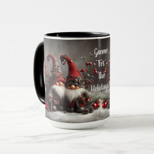 Gnome SteamPunk Christmas Coffee Mok Cup (Voorkant links)